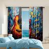2 Pcs   Versatile Polyester Transparent Curtains for Home Decoration Italian Music Festival for Use In Bedrooms and Living Rooms