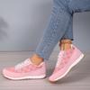 Women's Spring Sports Casual Shoes with Round Toe and Color Matching Flats