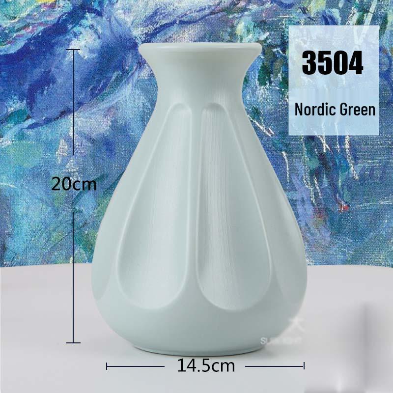 Nordic-Style Creative Plastic Vase: Multi-Color & Design Options for Green Plants & Dried Flowers