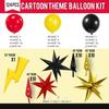 Red black yellow balloon garland kit 124pcs with large lightining Starburst mylar balloons for Carnival Cartoon theme Race Car Party Theme birthday