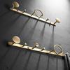 Brushed Gold Towel Hanger Brass Robe Hooks Clothes Hat Hook  Row Robe Hook Bathroom Brass Bath Hardware Set Kitchen Hanger