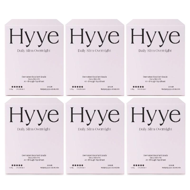 HYYE BEST Daily Slim Overnight Sanitary Pads 6 Pack (72P)