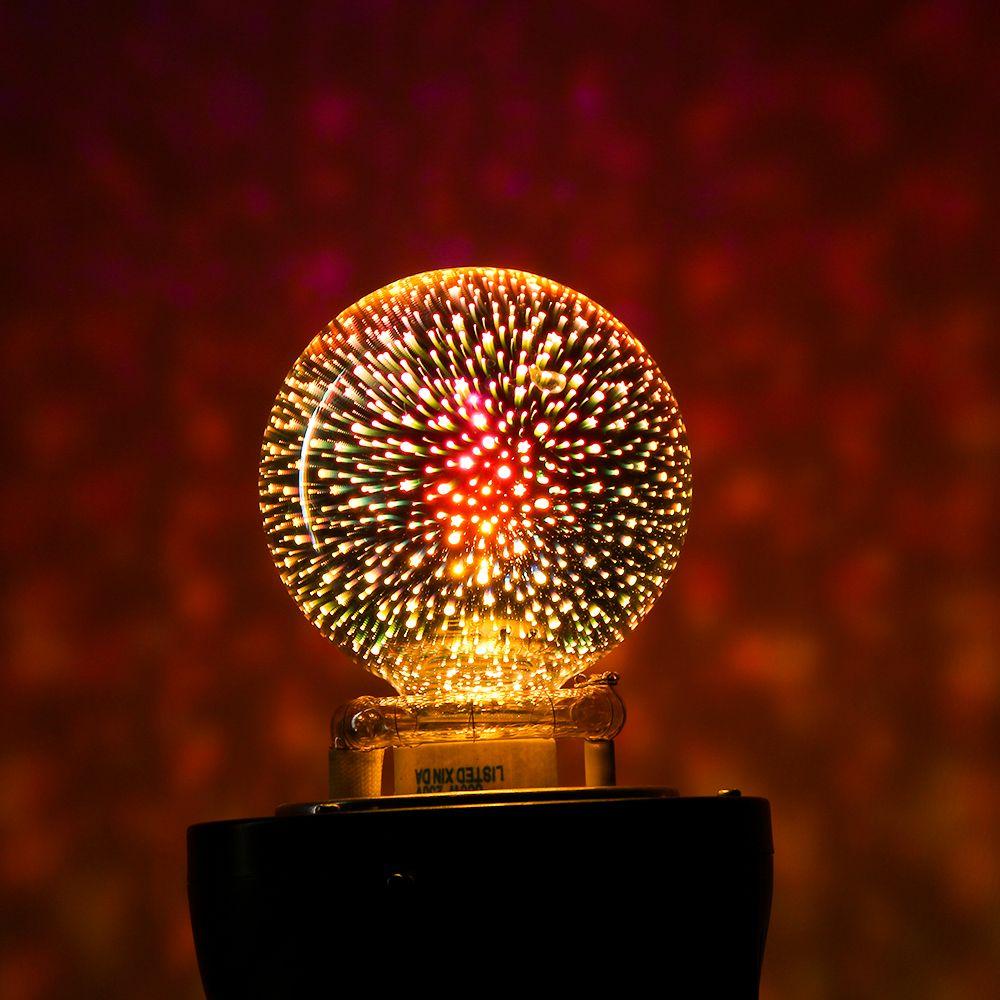3W Ball light Screw connector Home Decoration 3D Fireworks Bulb Glass Party Lamp Edison