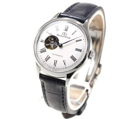 Automatic Wristwatch Classic Semi Skeleton Open Heart RK-ND0005S Ladies White Silver Japan Made 2 Years