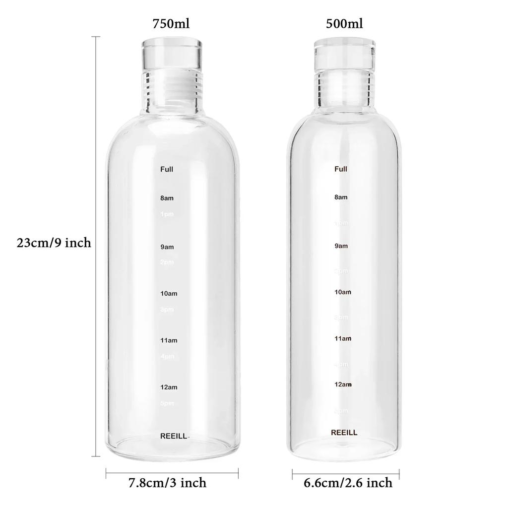 Time Scale Clear Waterbottle Cute Plastic Water Bottle Girls Sport Bottles Leakproof Outdoor Shaker Milk Juice Cup Drinkware
