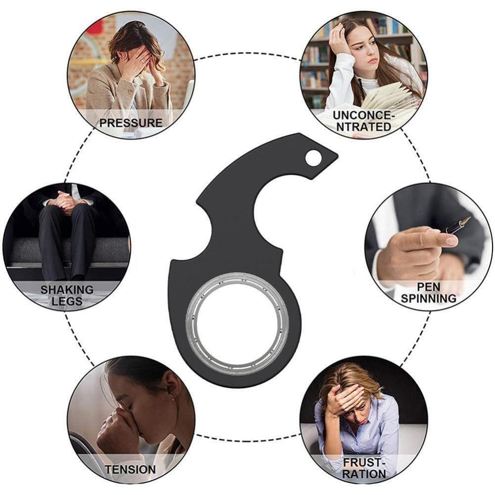 Anti-Anxiety Keychain Fidget Spinner Noctilucent Finger Fidget Ring Key Ring  Adults Kids