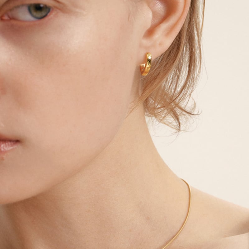 LUNNE Silver 925 V Edit One-Touch Earrings #LSE99