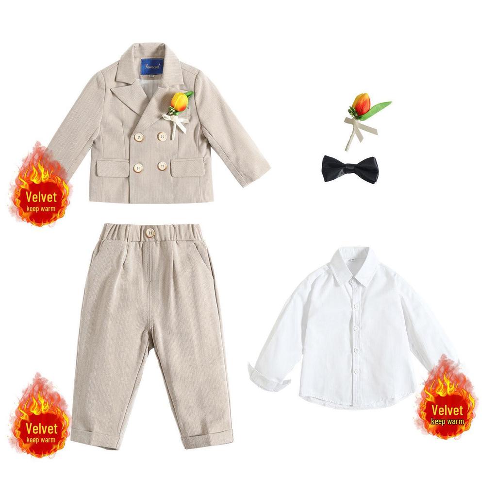 Jungen Dreiteiliger Festanzug mit Weste - Pageboy Geburtstagsoutfit