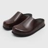 Plus Size 46 Slip-On Mules Loafers Slippers Summer Platform Half-Back Flats Casual Shoes For Man Leather Backless Slides Sandals