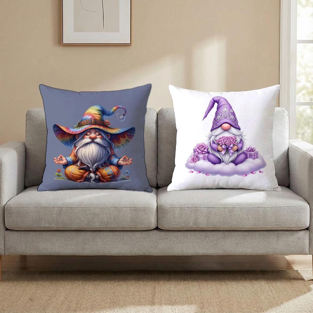 Everyday Gnomes Cushion Cover Multi-Scene Pillow Cover for Home & Car - Reversible, Soft & Durable for Daily Use