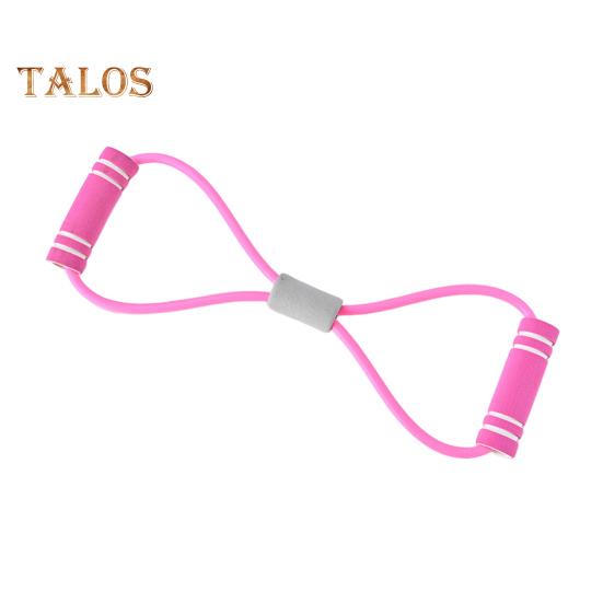 

Фитнес-лента сопротивления Figure 8 с противоскользящей ручкой, портативная, для мужчин и женщин, для растяжки плеч, силовых тренировок, эластичный ремешок, натяжной канат розовый