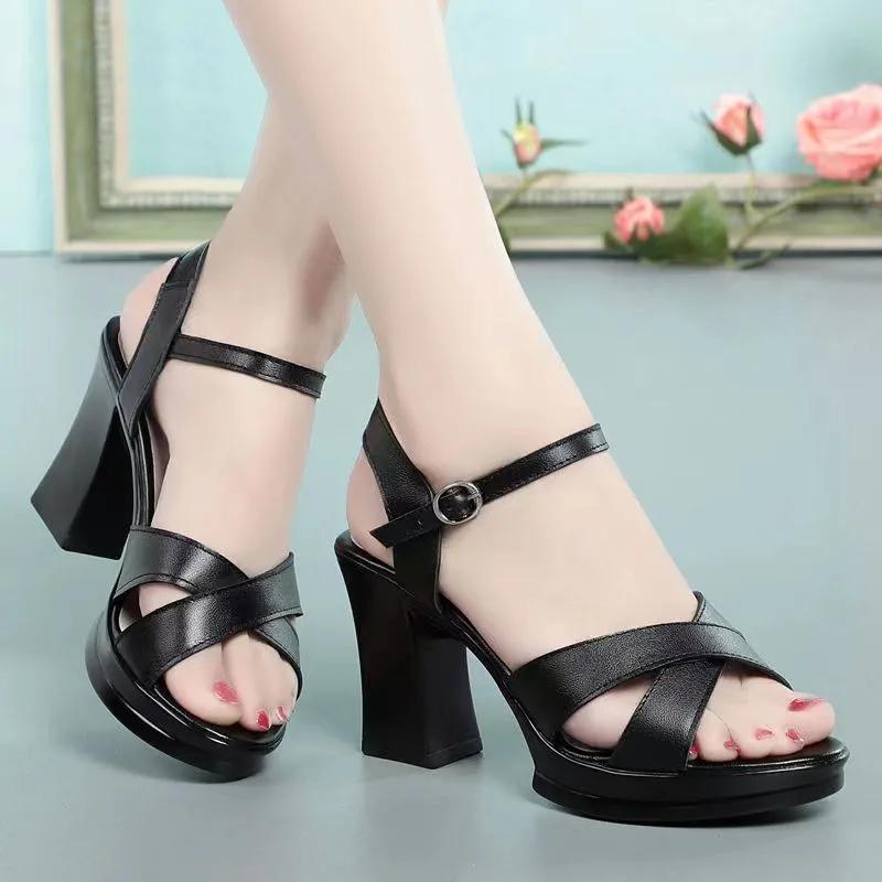 Sandalias Femininas Fashion Sweet Pink Comfort Spring & Summer Buckle Strap Square Heel Shoes for Women Sexy Party Sandals Ga62