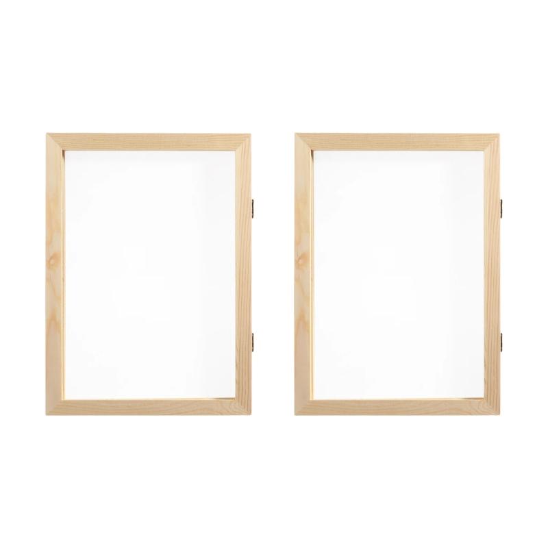 2Pcs Reusable Wood Mesh Paper Making Frame Handcraft Tool for Handmade Stationery Recycled Art Projects and DIY Crafts