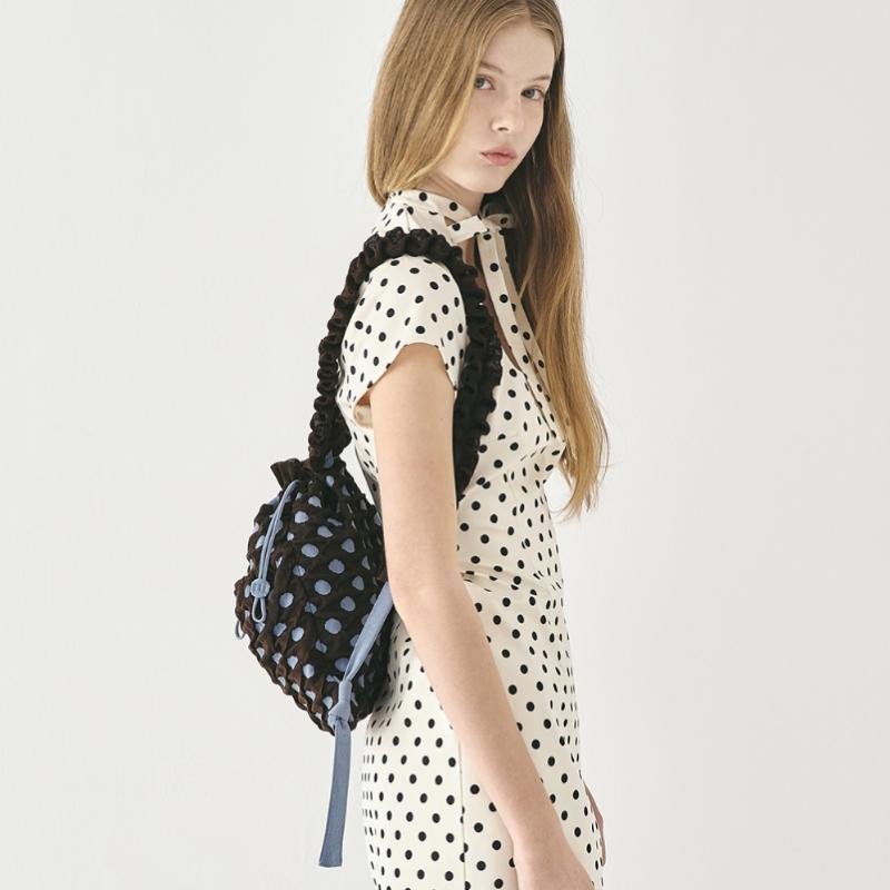 Pleatsmama Brown Polkadot Backpack