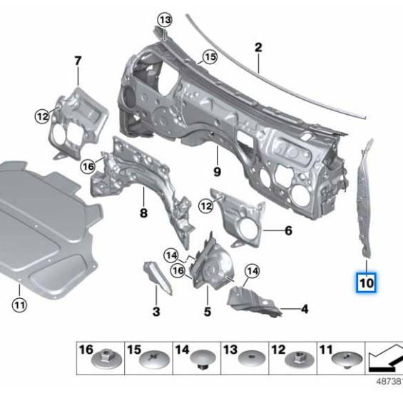 51487462763/51487462764 BMW 3 Series G20 Fender Seal