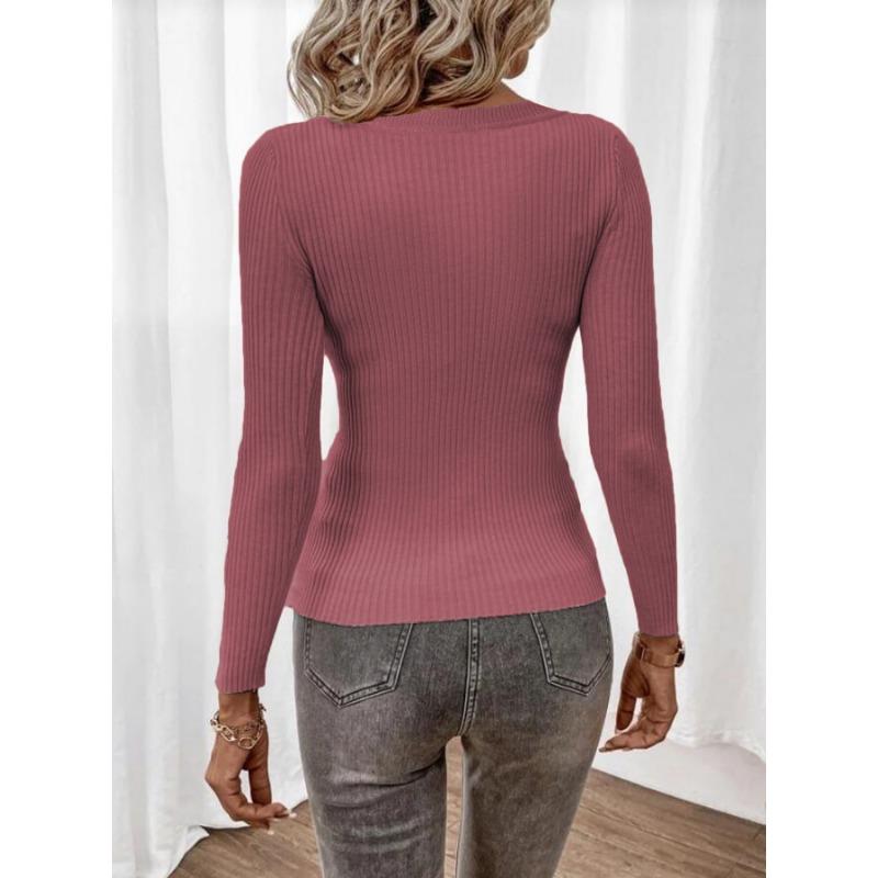 YYFS Damenmode, lässig, Herbst/Winter, einfarbig, mit Druck, lange Ärmel, O-Ausschnitt