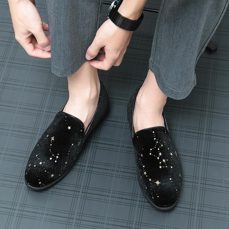 Fashion Luxury Brand Men's Suede Shoes Black Soft Soled Comfortable Loafers High-end Banquet Men's Formal Shoes High-quality Anti Slip