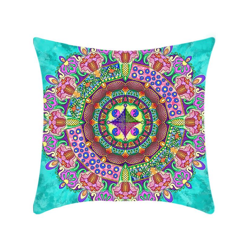 Spliced Colorful Mandala Traditional Ethnic Pattern Car Throw Pillows, Sofa Bay Window Pillow Covers and Cushions