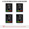 Portable Multifunction Indoor Air Quality Monitor LCD Digital Color Screen CO2 Detector 5 in 1 Formaldehyde TVOC Tester