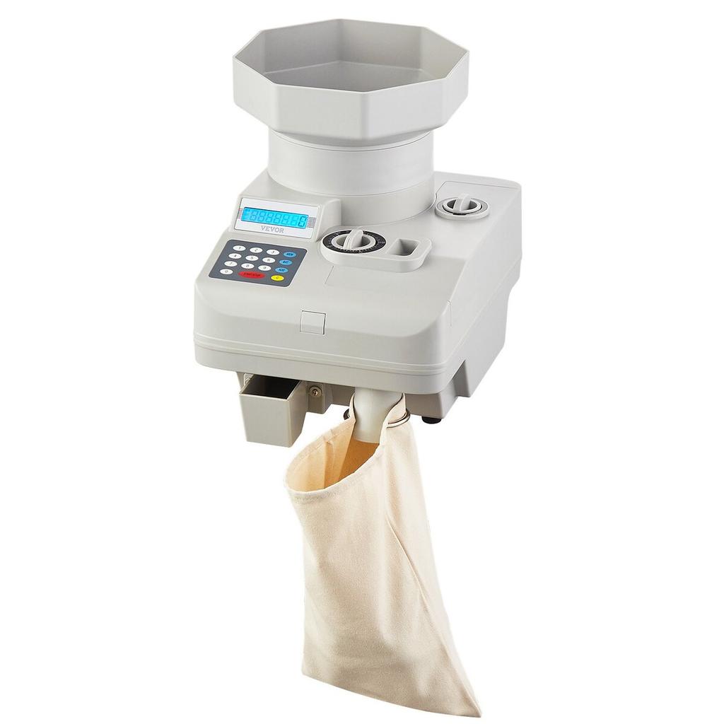 Coin Counter Professional Coin Sorter LED Display Holds up to 11000 Coins