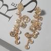 Personality trend retro cold wind long geometric round street pendant earrings, banquet party women's models