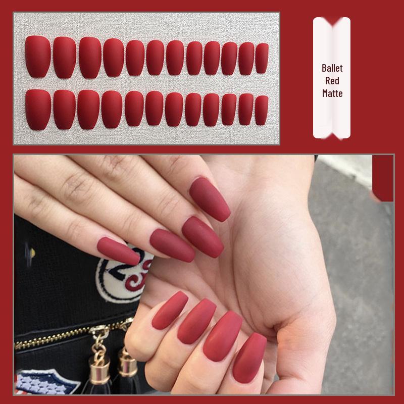 European & American Frosted Matte Press-On Ballet Nails