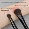 Dvouhlavý štětec na make-up 2 v 1 Štětec na tvářenku Korektor Rozjasňovač Pudrové štětce Štětec na blending Konturovací štětec Kosmetické nástroje