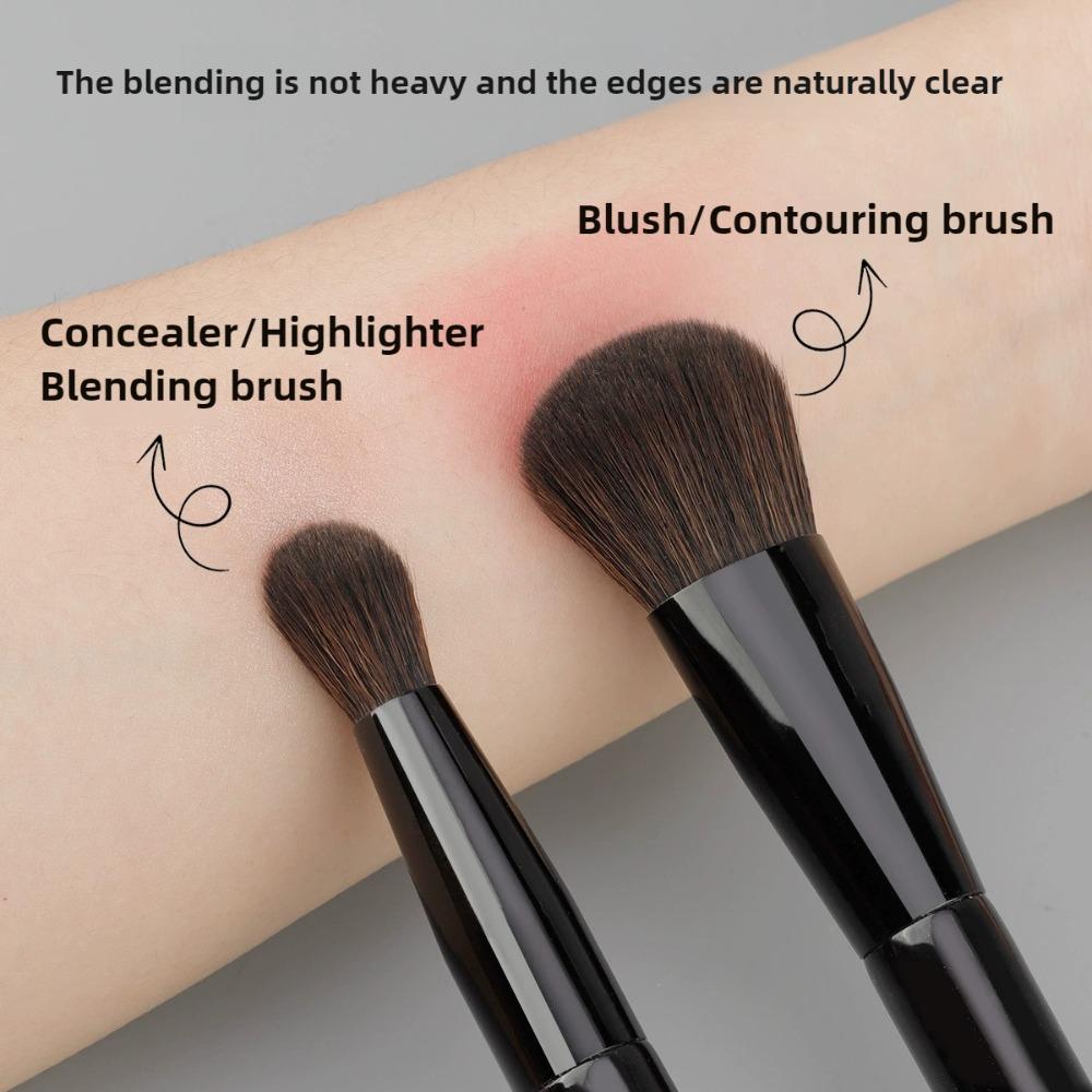 Dvouhlavý štětec na make-up 2 v 1 Štětec na tvářenku Korektor Rozjasňovač Pudrové štětce Štětec na blending Konturovací štětec Kosmetické nástroje