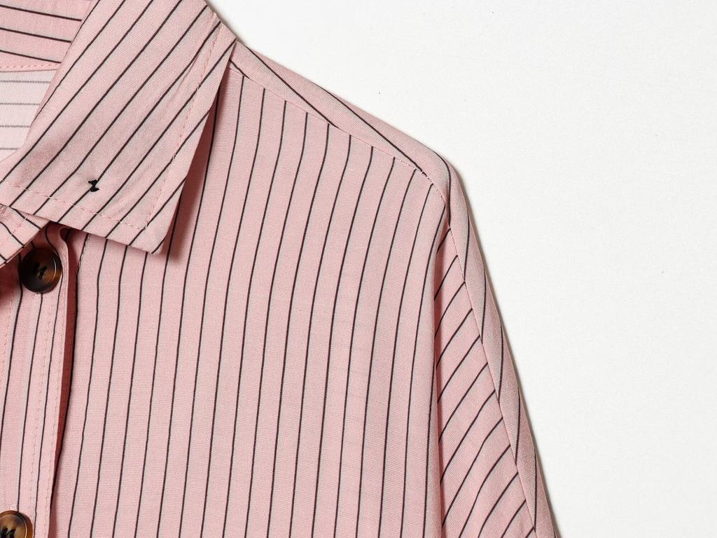 European and American style, new women's fashion, chic, fashionable striped turtleneck shirt 2317594