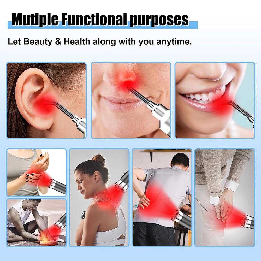 Red Light Therapy Device Cold Sore Canker Sore Treatment for Lips Infrared Light Therapy for Mouth Nose Ear with Removable Tip