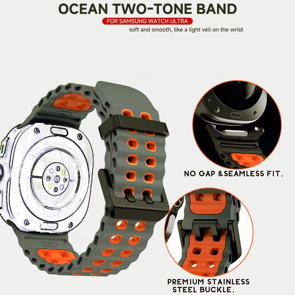 Marine Band For Samsung Galaxy Watch Ultra 47mm Sports Silicone Strap Bracelet For GalaxyWatch Ultra Watchband Accessories