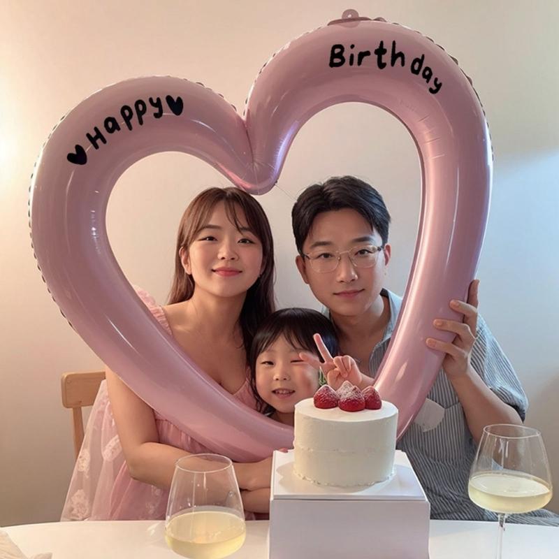Oversized Heart Frame Balloon Birthday Balloon for Birthday Celebration Baby Showers Wedding Backdrops Embellishment