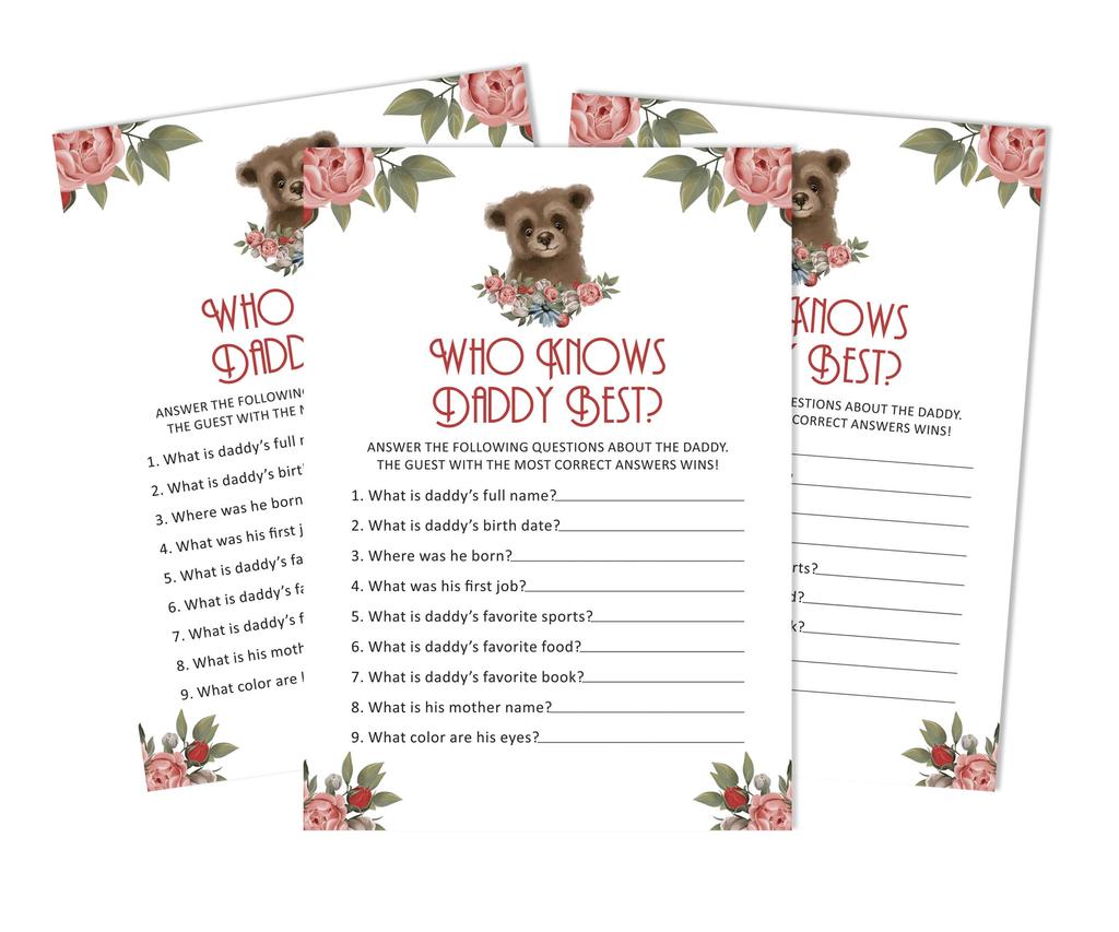 Inkdotpot Baby Shower Game Set Of 50 BabyA  AlphabetA  ABCA  Game Bear Jungle Animals Party