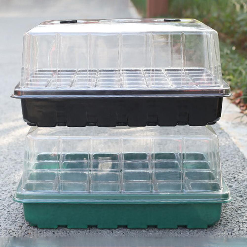 24/48 Holes Flower Plant Seed Grows Box with Humidity Dome Seed Propagation Container for Hydroponics Growing System