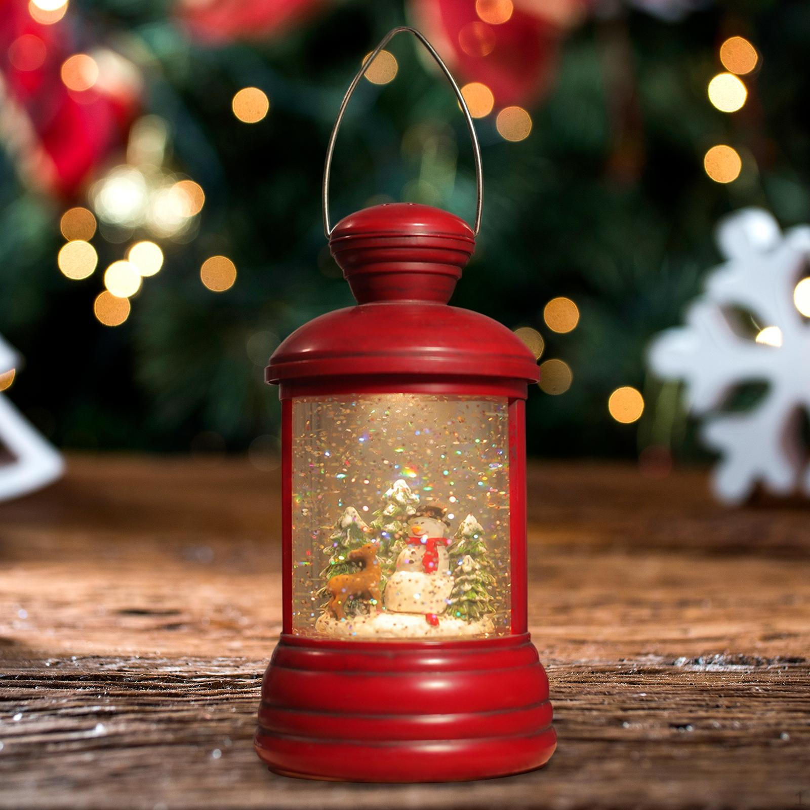 

Christmas Snow Globe Lantern Festival Ornament,Portable,Lighted with Music Decoration for Snowman