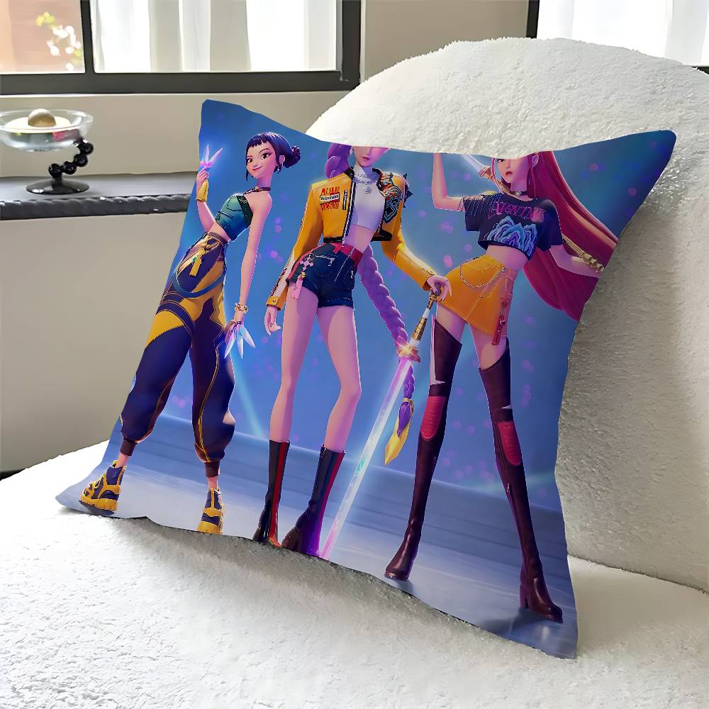 

KPop Demon Hunters Pillow Gift Home Office Decoration Pillow Bedroom Sofa Car Cushion CoverPillow Case 12x12Inch