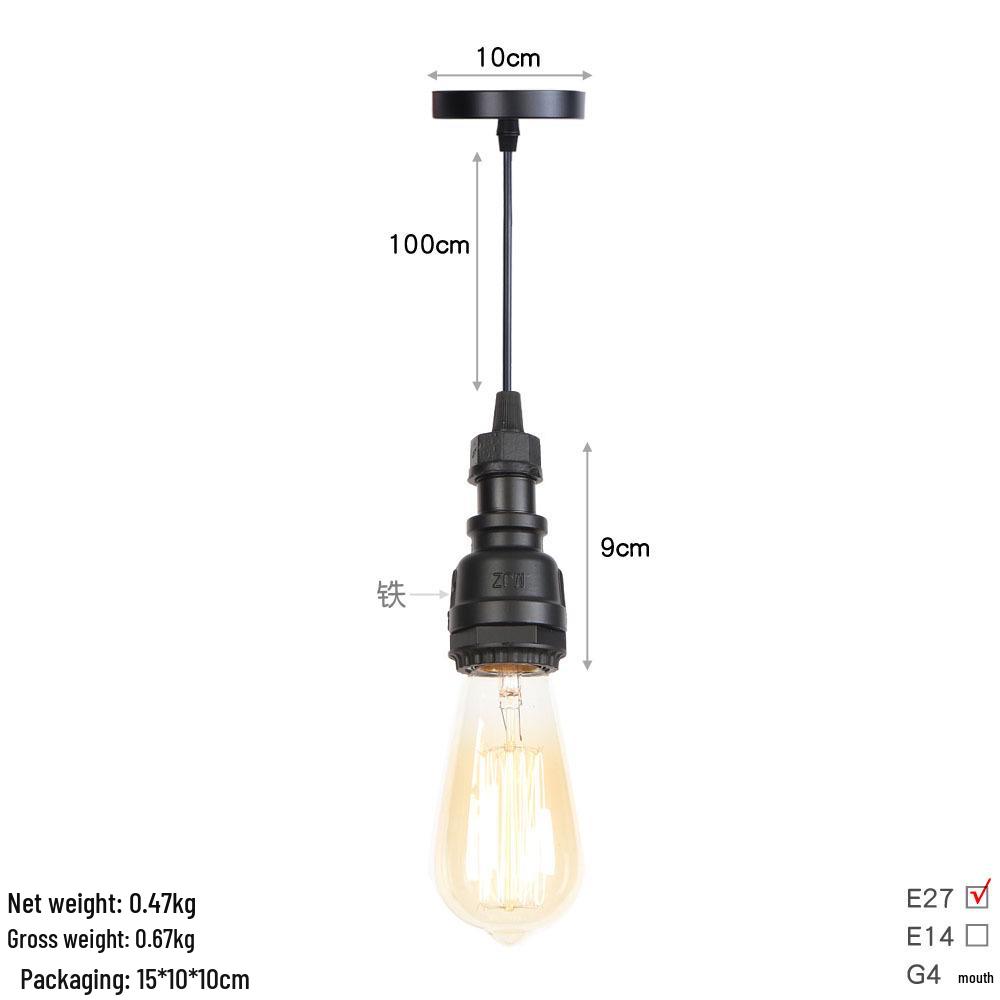 

Nordic Loft Pendant Lamp - Water Pipe Single Head for Retro Antique Settings Without Bulb