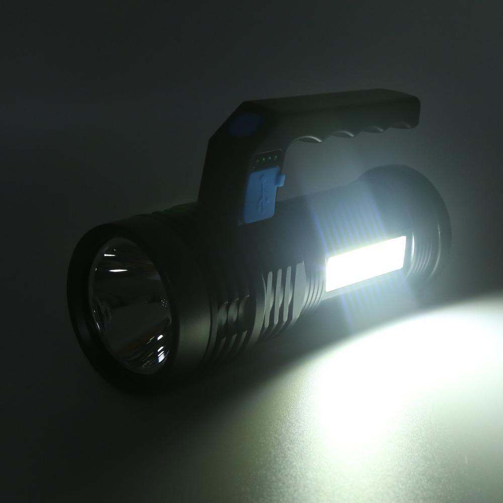 High Lumens LED Flashlight 4 Lighting Modes With Sidelight Rechargeable Spotlight LongRange Flashlight Outdoor Activities