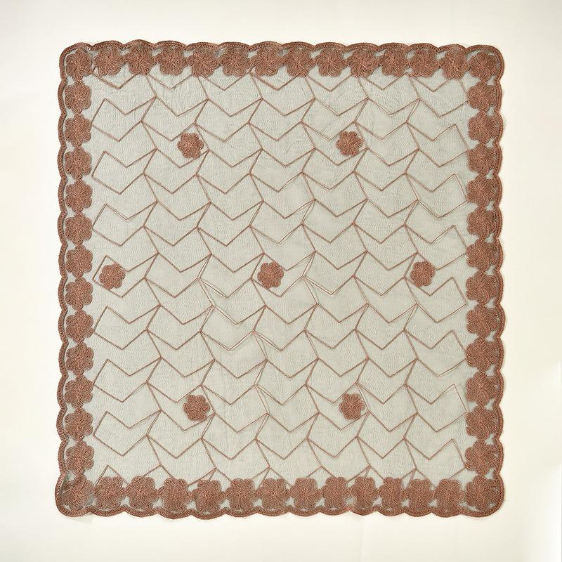 * CM Popular Embroidered Square Scarf Decorative Silk Scarf Fashionable Versatile Rose Bag Headscarf