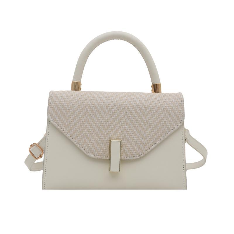 

Fashion plaid portable small square bag women s bag 2025 summer new light luxury foreign shoulder bag commuter messenger bag білий