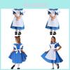 Costum Adorabil de Menajeră cu Tematică Alice în Țara Minunilor pentru Fete, pentru Joacă și Cosplay, pentru Vârste Sub 17 Ani