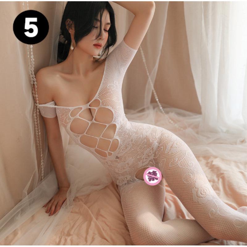 Passion Quick-Release Fishnet Lingerie Set with Ripped Stockings