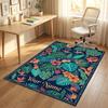 Tropical Theme Soft Crystal Velvet Rug Custom Name & Text Print Non Slip Floor Rug for Bedroom Living Room