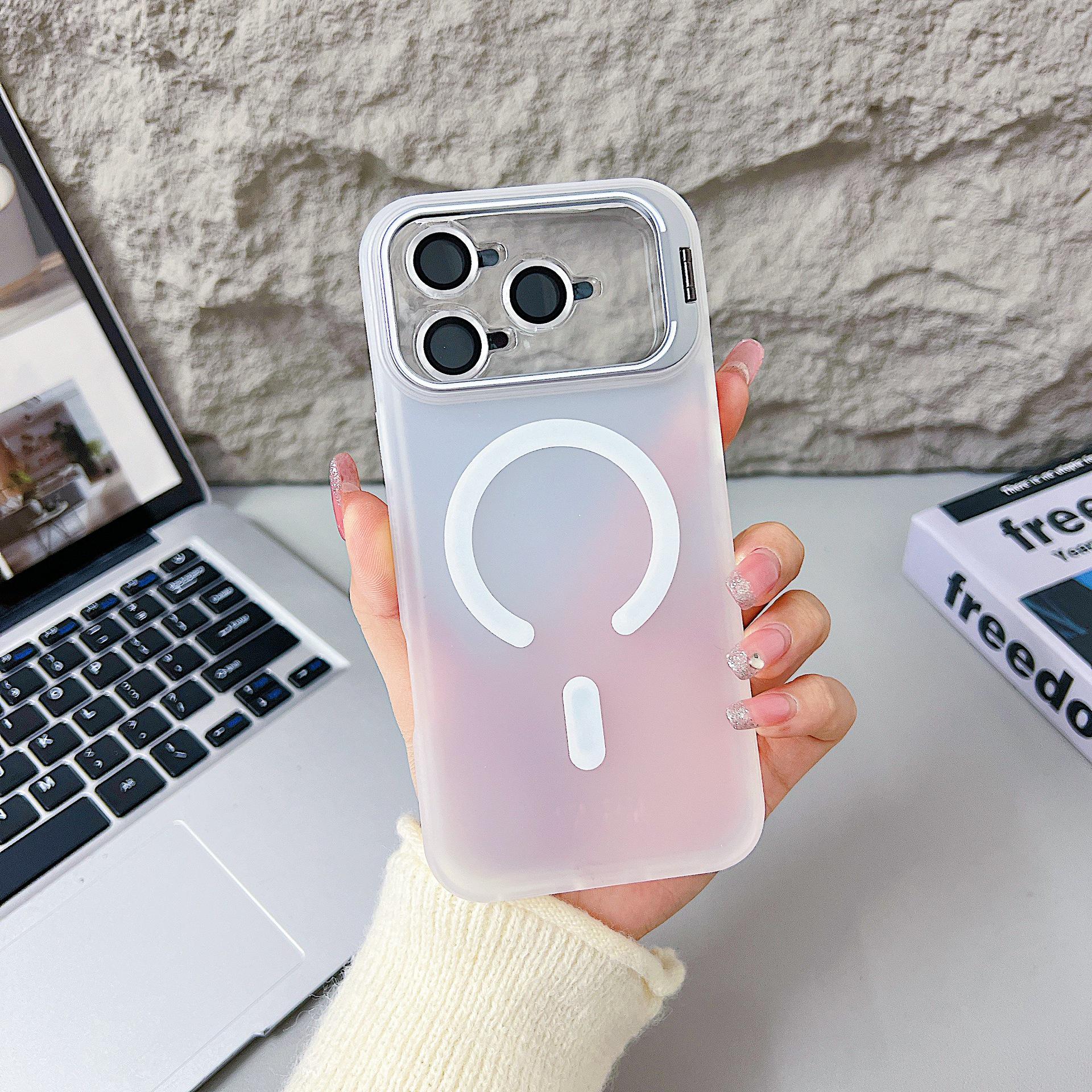 

Magnetic Skin-Feel Case for iPhone 17 Pro Max with Stand & Lens Film iPhone 14 Pro