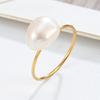 Natural Baroque Pearl Ring Women's Simple High-end Ring Titanium Steel Plated High Color Retention Jewelry