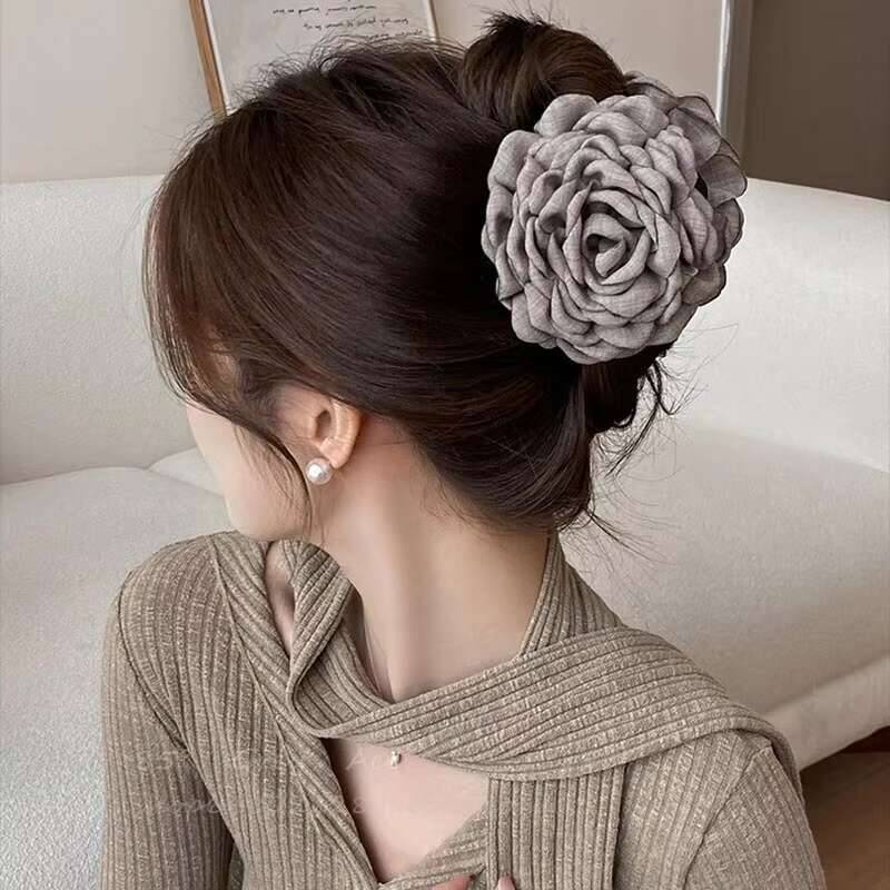 9cm Große Blume Haarspangen Französische Krallenklemme Für Frauen Haarschmuck Koreanisch Hinterkopf Haarklammer Mädchen Geschenke