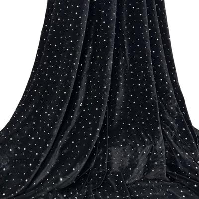Mehrfarbig 3D Funkelnde Kristall Strasssteine Samtstoff Afrikanische Stickereistoffe zum Kleidernähen Cheongsam 150cm Breite