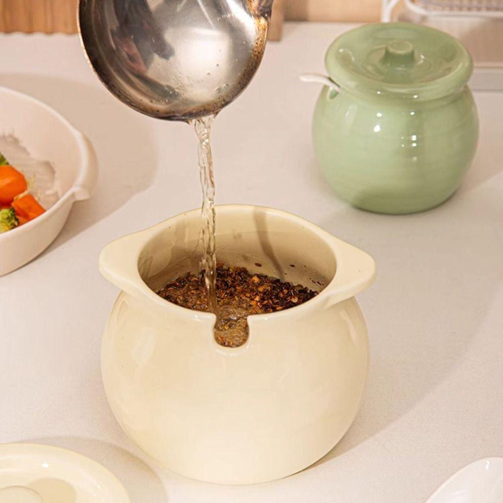 High Temperature Resistant Ceramic Seasoning Bottle Large Capacity Condiment Container  Butter