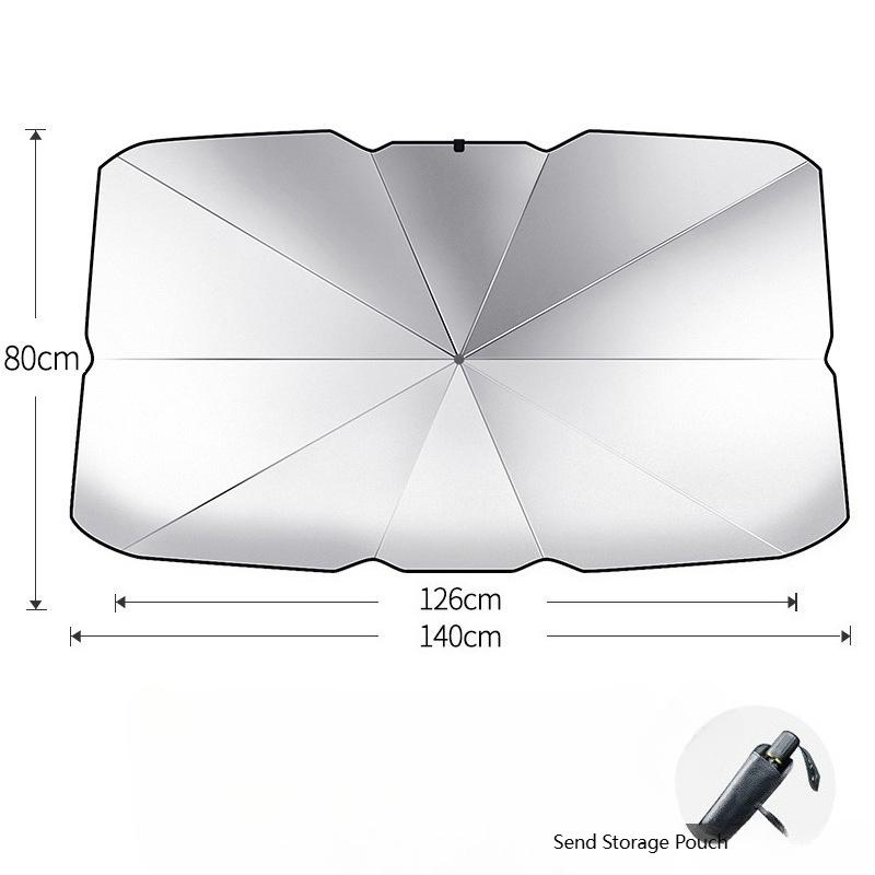 Umbrella Windshield Sun Shade for Car,Foldable UV Blocker Front Windshield Sunshade,Umbrella Shade Accessories and Storage Pouch