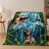 3D Illusion Breaking Wall Dinosaur Animal Series Flannel Blanket,Cozy Soft Throw Blanket for Home Bedroom Bed Sofa Cover Kids